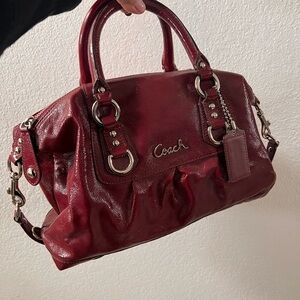 COACH Ashley Red Patent Satchel/Shoulder Bag F15455